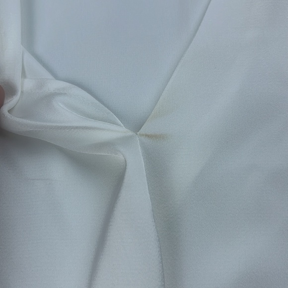 Satin Top with feather details on cuffs S123-29 - Picture 4 of 5